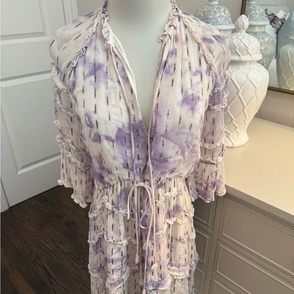 HEMANT & NANDITA Mini Purple Ruffle Dress
Size Medium-C9 - Picture 1 of 9